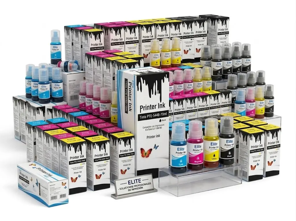 Botellas de tinta para impresoras de sistema continuo y cartuchos de alta calidad en Villahermosa