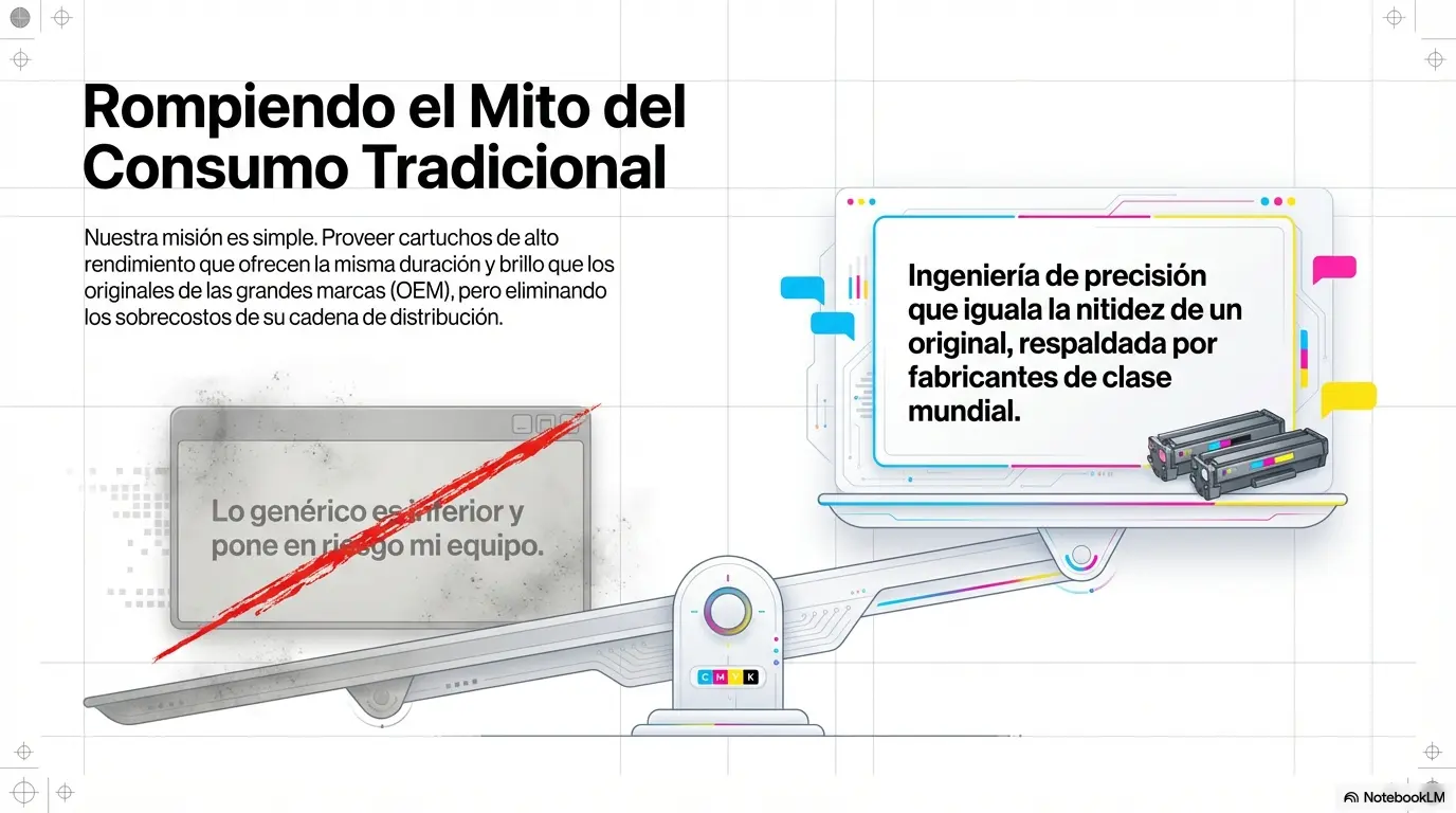 Comparativa de calidad entre cartuchos de tóner OEM y genéricos de alto rendimiento.